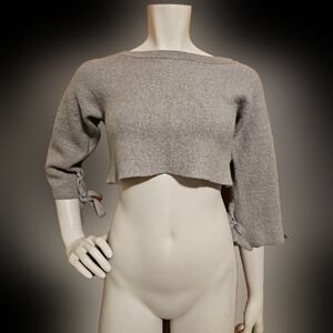💙 35. Wilfred Size Small Merino Wool Cropped Sweater With Ties